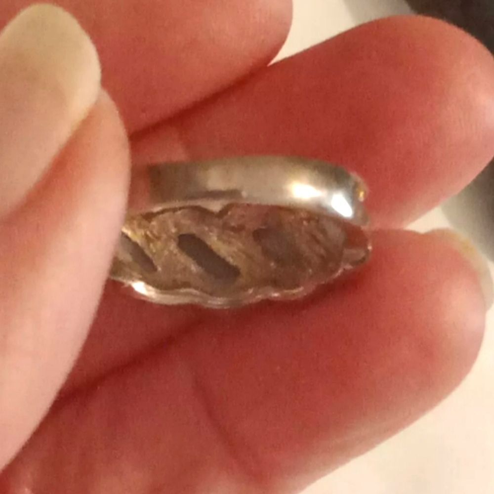 Vintage sterling silver marquise cut jade ring size 8 - Picture 4 of 5